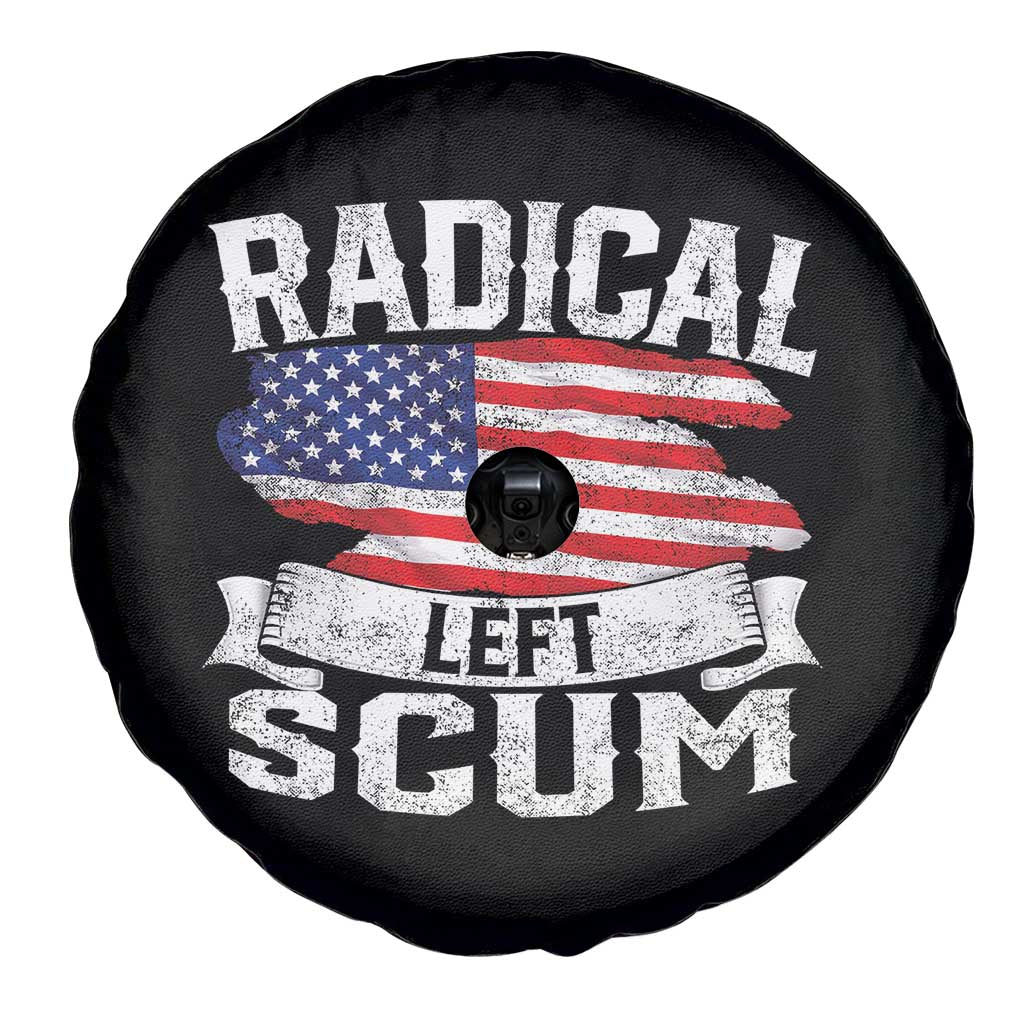 Radical Left Scum Spare Tire Cover Funny Political Quote American Flag TS14 Print Your Wear
