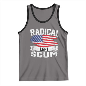 Radical Left Scum Tank Top Funny Political Quote American Flag TS14 Deep Heather Black Print Your Wear