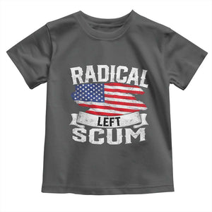 Radical Left Scum Toddler T Shirt Funny Political Quote American Flag TS14 Dark Heather Print Your Wear