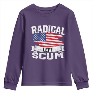 Radical Left Scum Youth Sweatshirt Funny Political Quote American Flag TS14 Purple Print Your Wear