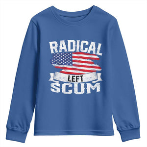 Radical Left Scum Youth Sweatshirt Funny Political Quote American Flag TS14 Royal Blue Print Your Wear