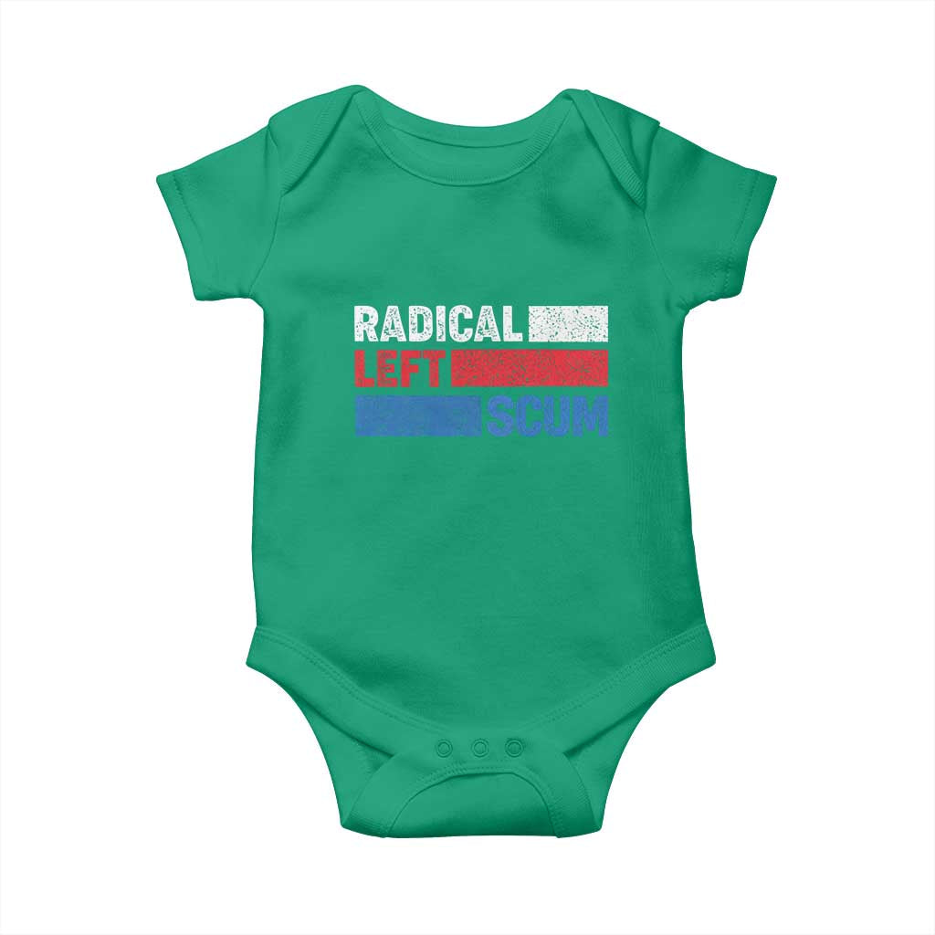 Radical Left Scum Baby Onesie Sarcastic Political Quote American Flag TS14 Irish Green Print Your Wear