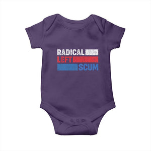Radical Left Scum Baby Onesie Sarcastic Political Quote American Flag TS14 Purple Print Your Wear