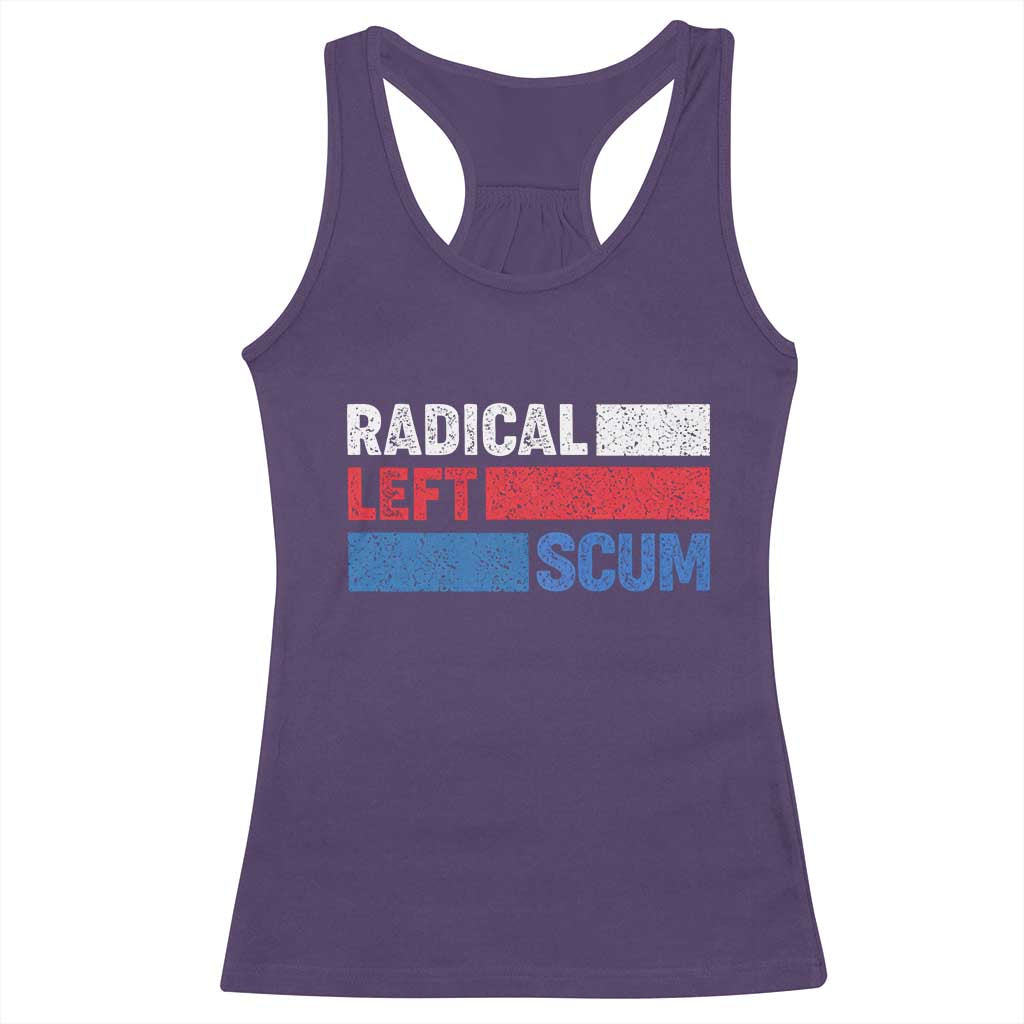 Radical Left Scum Racerback Tank Top Sarcastic Political Quote American Flag TS14 Purple Print Your Wear