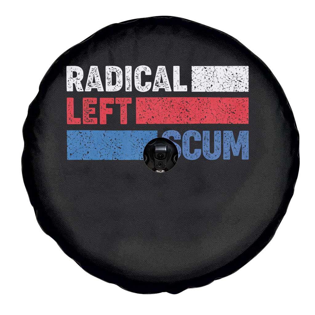 Radical Left Scum Spare Tire Cover Sarcastic Political Quote American Flag TS14 Print Your Wear