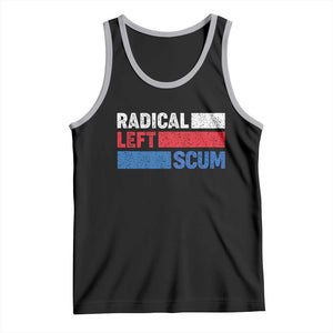 Radical Left Scum Tank Top Sarcastic Political Quote American Flag TS14 Black Athletic Heather Print Your Wear