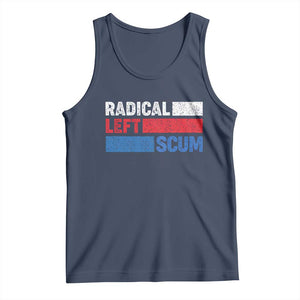 Radical Left Scum Tank Top Sarcastic Political Quote American Flag TS14 Navy Print Your Wear