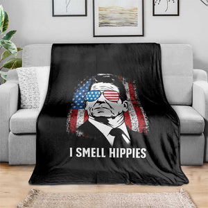 Ronald Reagan 4th of July America Flag Throw Blanket I Smell Hippies TS14 Print Your Wear