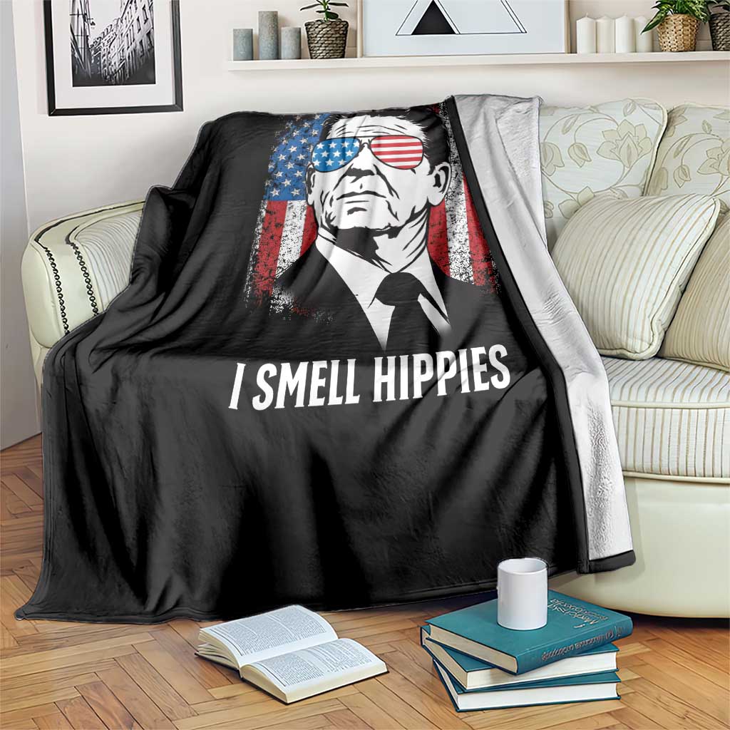 Ronald Reagan 4th of July America Flag Throw Blanket I Smell Hippies TS14 Print Your Wear