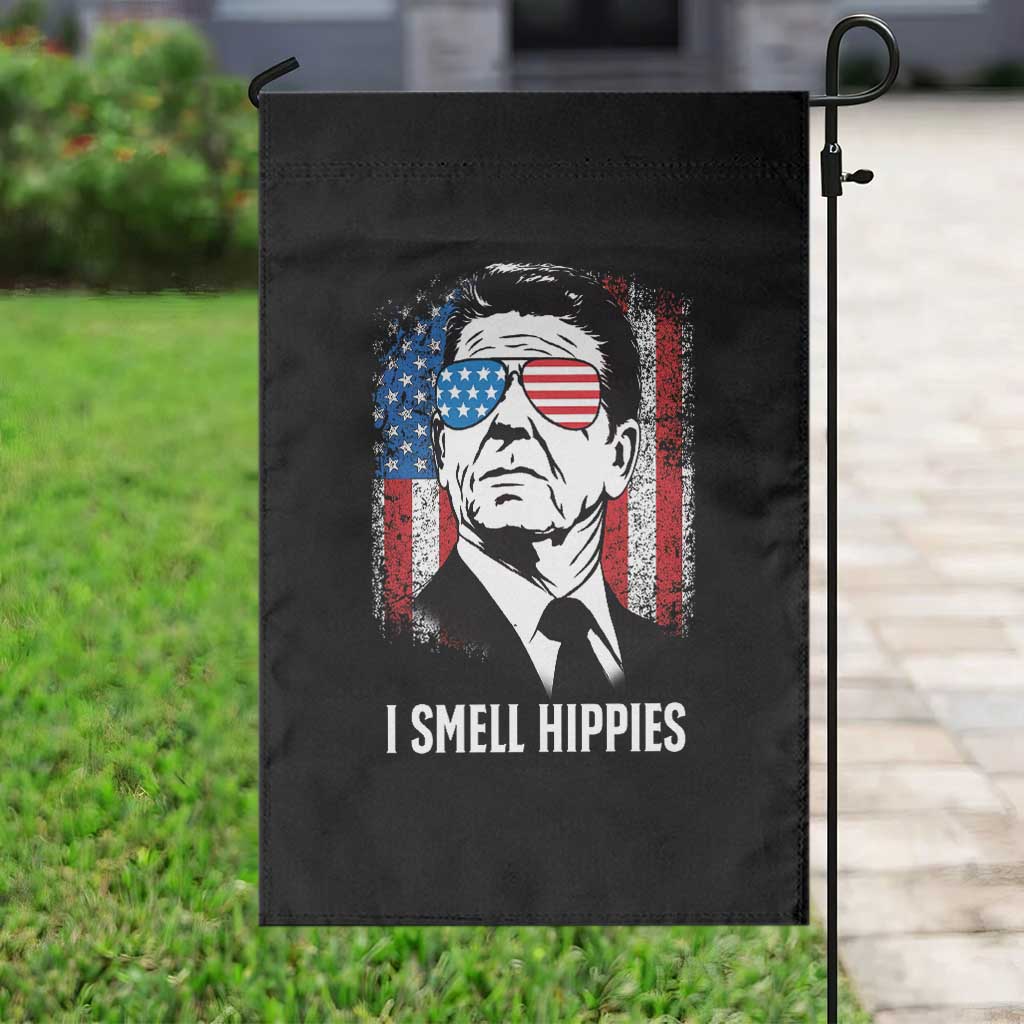 Ronald Reagan 4th of July America Flag Garden Flag I Smell Hippies TS14 Print Your Wear