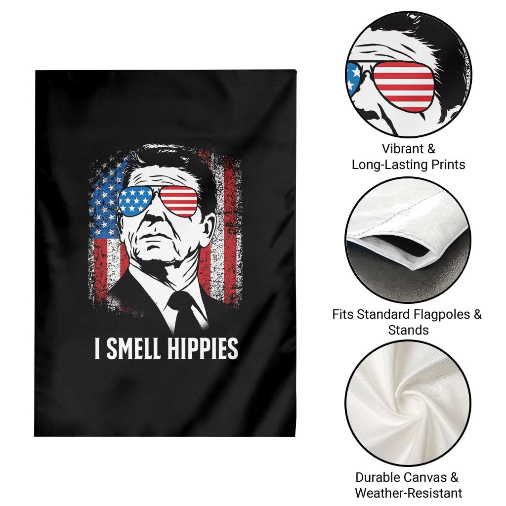 Ronald Reagan 4th of July America Flag Garden Flag I Smell Hippies TS14 Print Your Wear