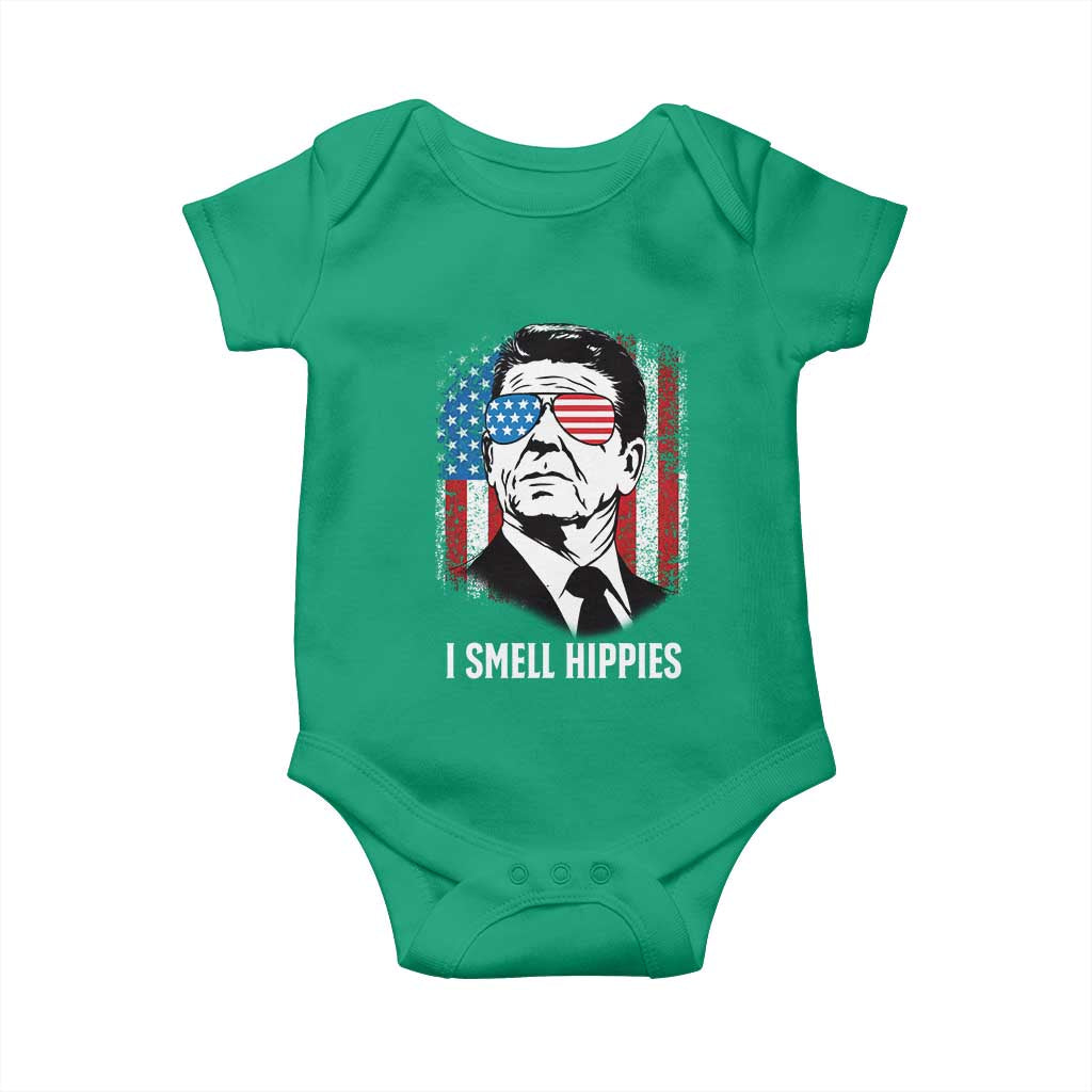 Ronald Reagan 4th of July America Flag Baby Onesie I Smell Hippies TS14 Irish Green Print Your Wear