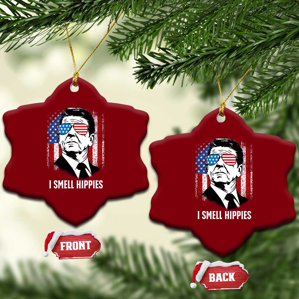 Ronald Reagan 4th of July America Flag Ceramic Ornament I Smell Hippies TS14 Print Your Wear