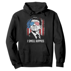 Ronald Reagan 4th of July America Flag Hoodie I Smell Hippies TS14 Black Print Your Wear