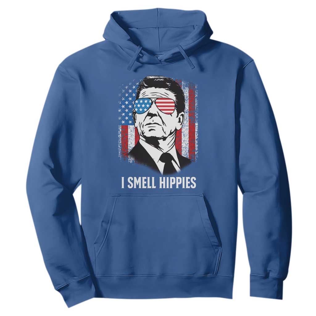 Ronald Reagan 4th of July America Flag Hoodie I Smell Hippies TS14 Royal Blue Print Your Wear