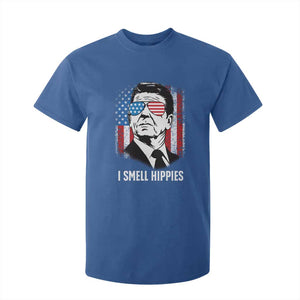Ronald Reagan 4th of July America Flag T Shirt For Kid I Smell Hippies TS14 Royal Blue Print Your Wear