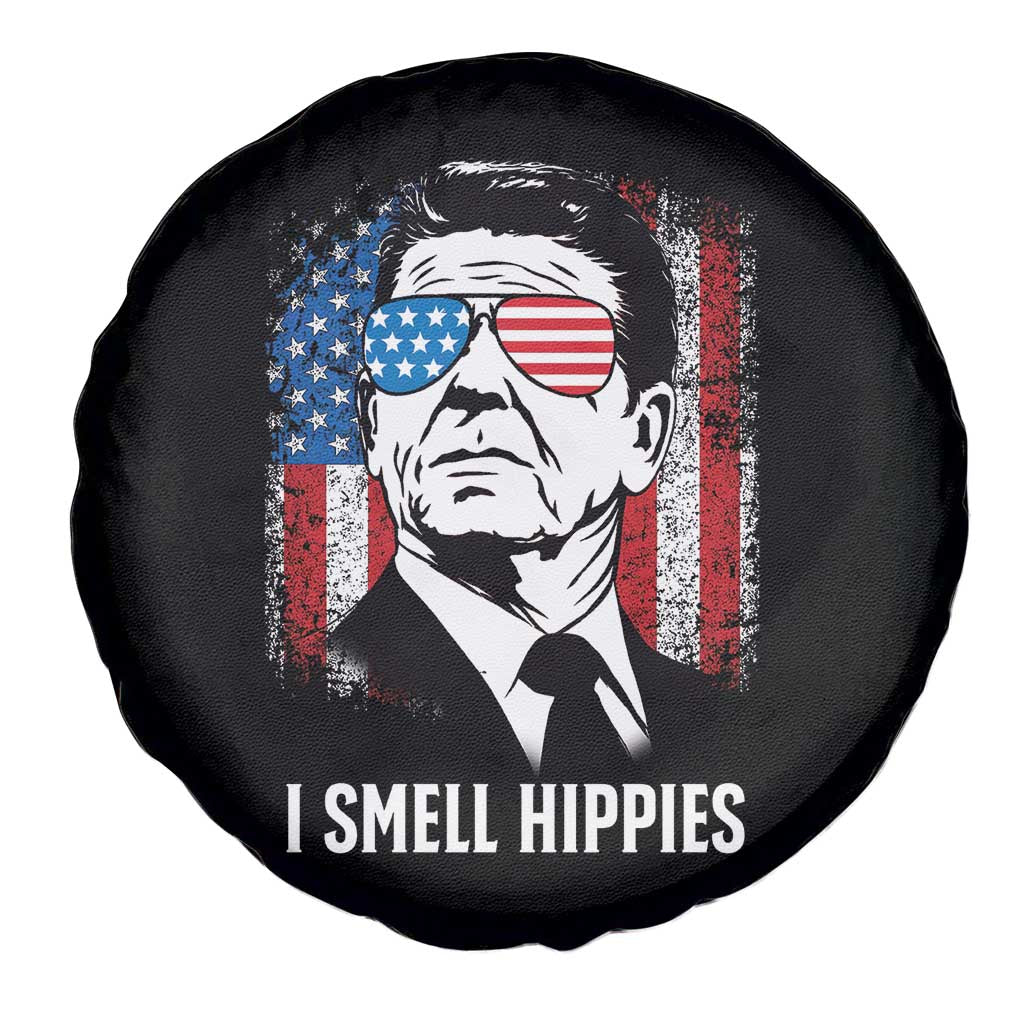 Ronald Reagan 4th of July America Flag Spare Tire Cover I Smell Hippies TS14 Print Your Wear