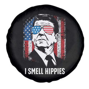 Ronald Reagan 4th of July America Flag Spare Tire Cover I Smell Hippies TS14 Print Your Wear