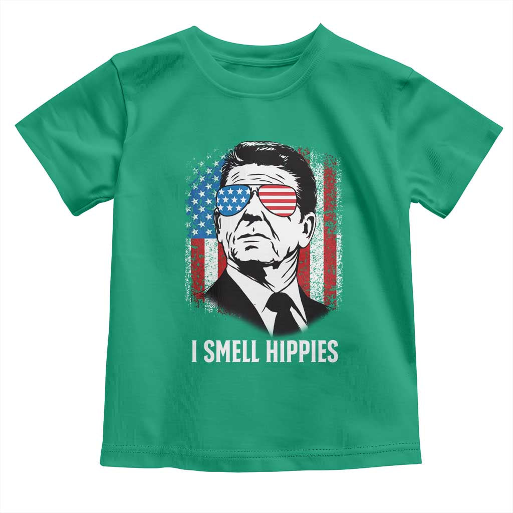 Ronald Reagan 4th of July America Flag Toddler T Shirt I Smell Hippies TS14 Irish Green Print Your Wear