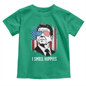 Ronald Reagan 4th of July America Flag Toddler T Shirt I Smell Hippies TS14 Irish Green Print Your Wear