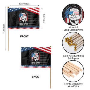 Ronald Reagan 4th of July America Flag Patriotic Handheld Flag I Smell Hippies TS14 Print Your Wear