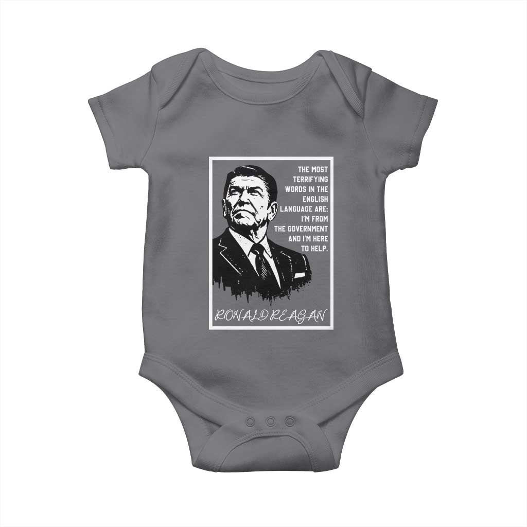 Ronald Reagan Quote Baby Onesie American Flag US President TS14 Charcoal Print Your Wear