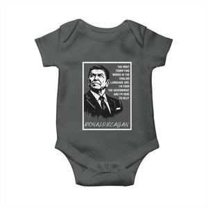 Ronald Reagan Quote Baby Onesie American Flag US President TS14 Dark Heather Print Your Wear