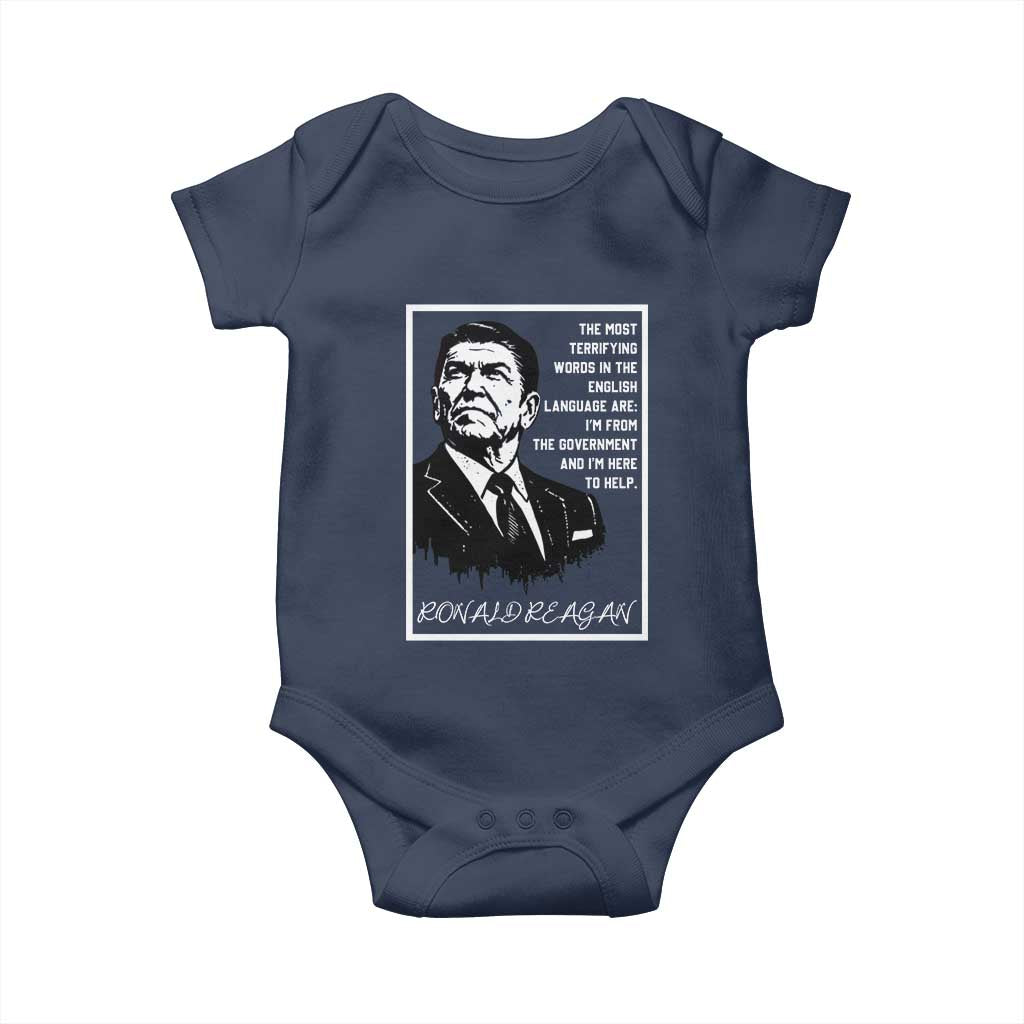 Ronald Reagan Quote Baby Onesie American Flag US President TS14 Navy Print Your Wear