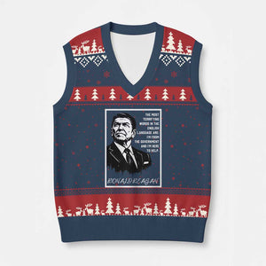 Ronald Reagan Quote V-Neck Knit Sweater Vest American Flag US President TS14 Navy Red Print Your Wear