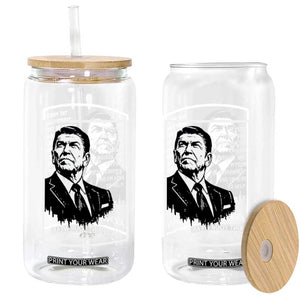Ronald Reagan Quote Glass Can American Flag US President TS14 Print Your Wear