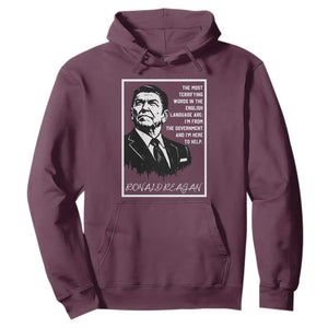 Ronald Reagan Quote Hoodie American Flag US President TS14 Maroon Print Your Wear