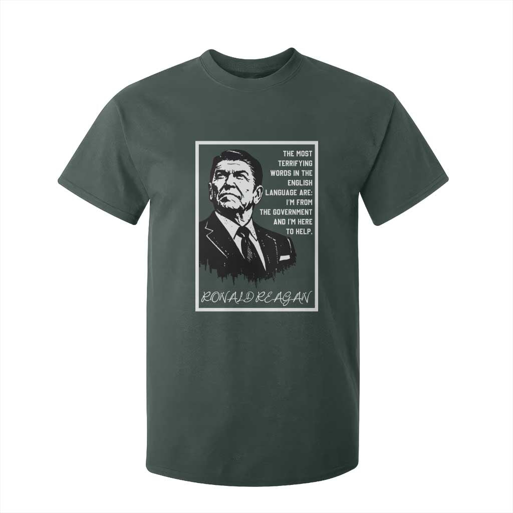 Ronald Reagan Quote T Shirt For Kid American Flag US President TS14 Dark Forest Green Print Your Wear
