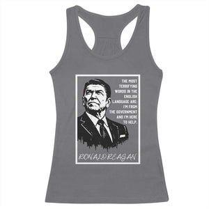Ronald Reagan Quote Racerback Tank Top American Flag US President TS14 Charcoal Print Your Wear