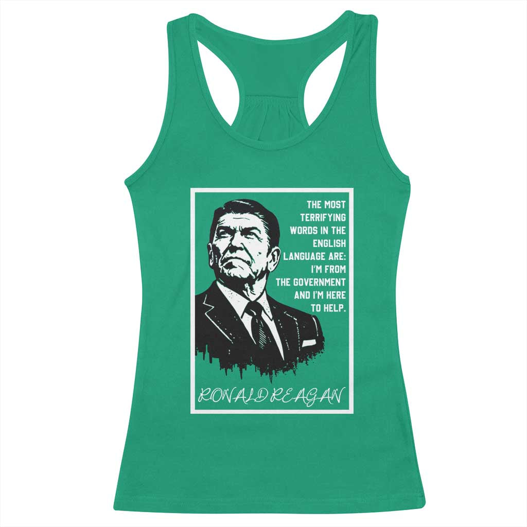 Ronald Reagan Quote Racerback Tank Top American Flag US President TS14 Irish Green Print Your Wear