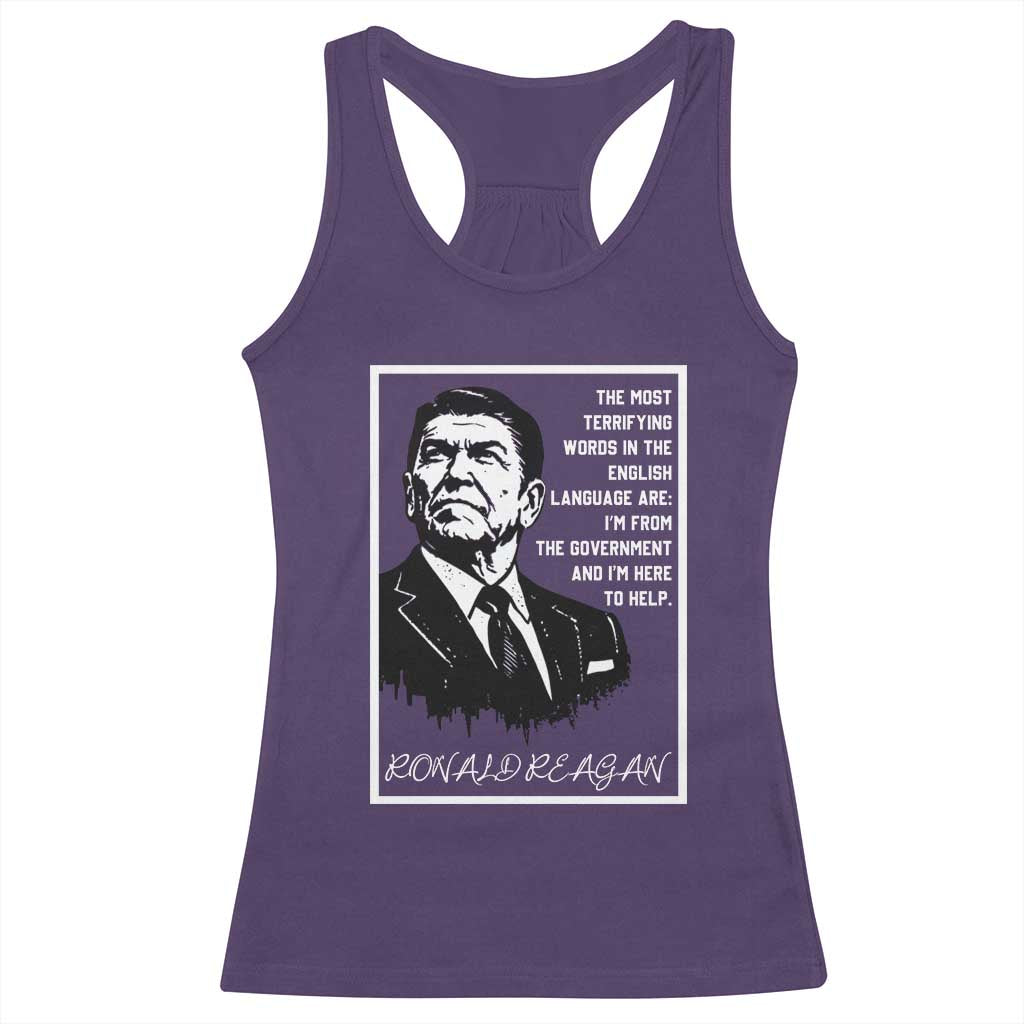 Ronald Reagan Quote Racerback Tank Top American Flag US President TS14 Purple Print Your Wear