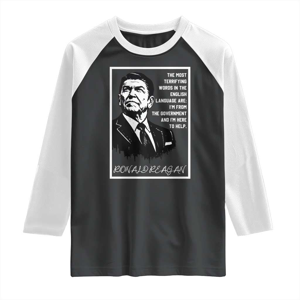 Ronald Reagan Quote Raglan Shirt American Flag US President TS14 Black White Print Your Wear