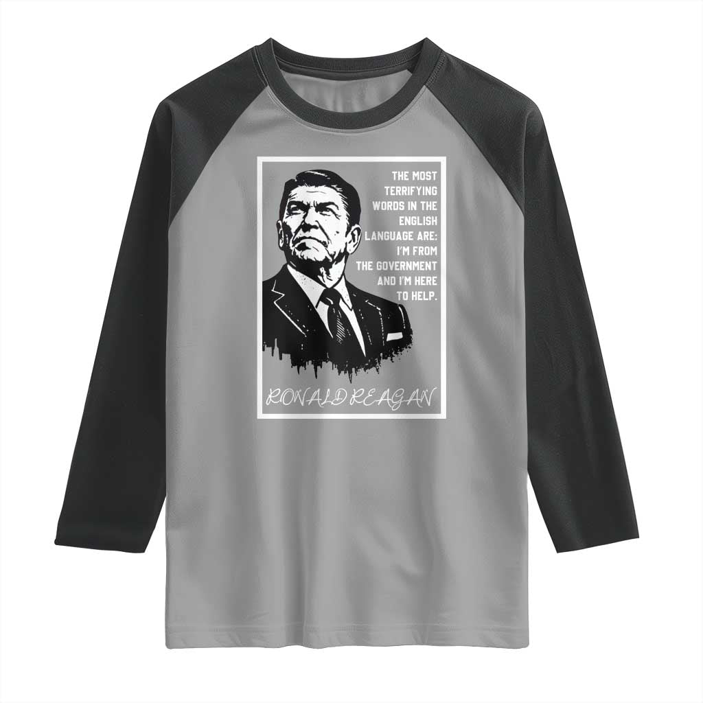 Ronald Reagan Quote Raglan Shirt American Flag US President TS14 Sport Gray Black Print Your Wear