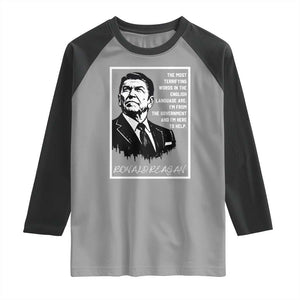 Ronald Reagan Quote Raglan Shirt American Flag US President TS14 Sport Gray Black Print Your Wear