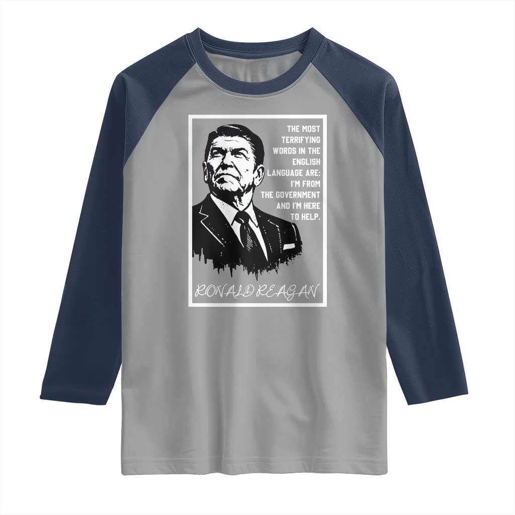 Ronald Reagan Quote Raglan Shirt American Flag US President TS14 Sport Gray Navy Print Your Wear