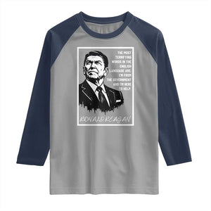Ronald Reagan Quote Raglan Shirt American Flag US President TS14 Sport Gray Navy Print Your Wear