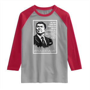 Ronald Reagan Quote Raglan Shirt American Flag US President TS14 Sport Gray Red Print Your Wear