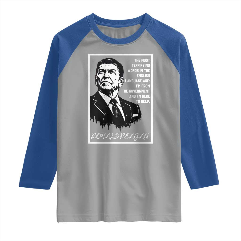 Ronald Reagan Quote Raglan Shirt American Flag US President TS14 Sport Gray Royal Print Your Wear