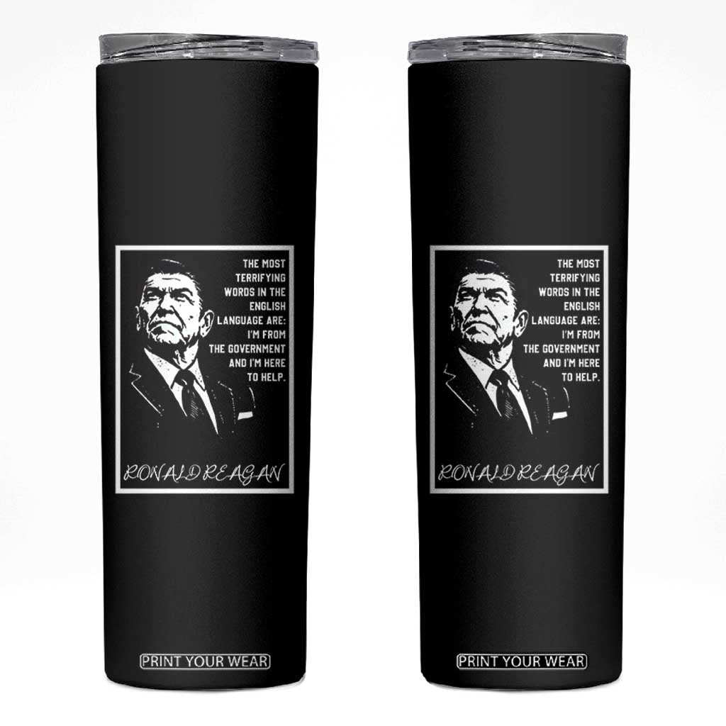 Ronald Reagan Quote Skinny Tumbler American Flag US President TS14 Black Print Your Wear