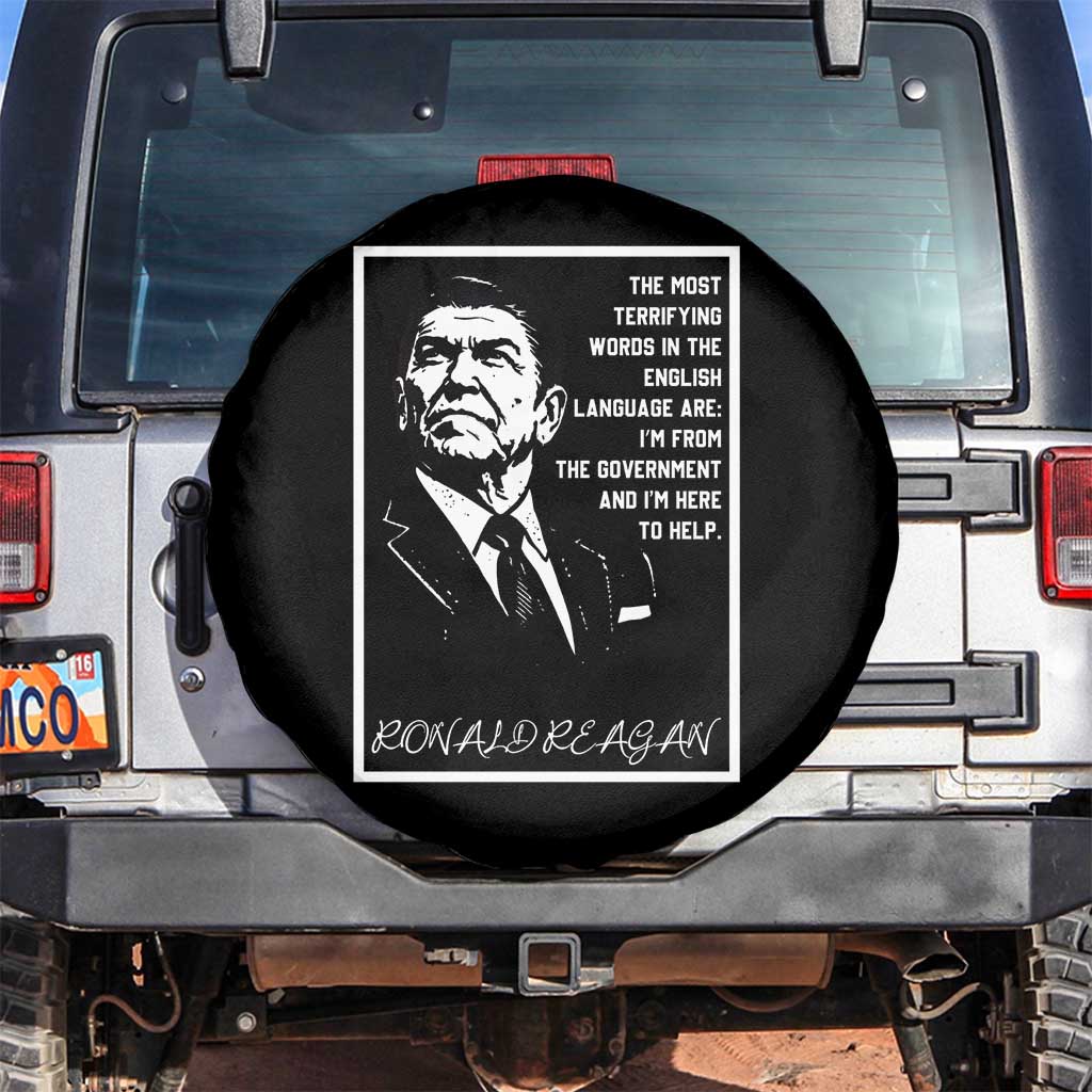 Ronald Reagan Quote Spare Tire Cover American Flag US President TS14 No hole Black Print Your Wear