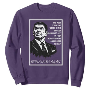Ronald Reagan Quote Sweatshirt American Flag US President TS14 Purple Print Your Wear