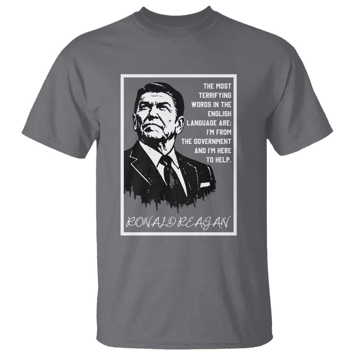 Ronald Reagan Quote T Shirt American Flag US President TS14 Charcoal Print Your Wear