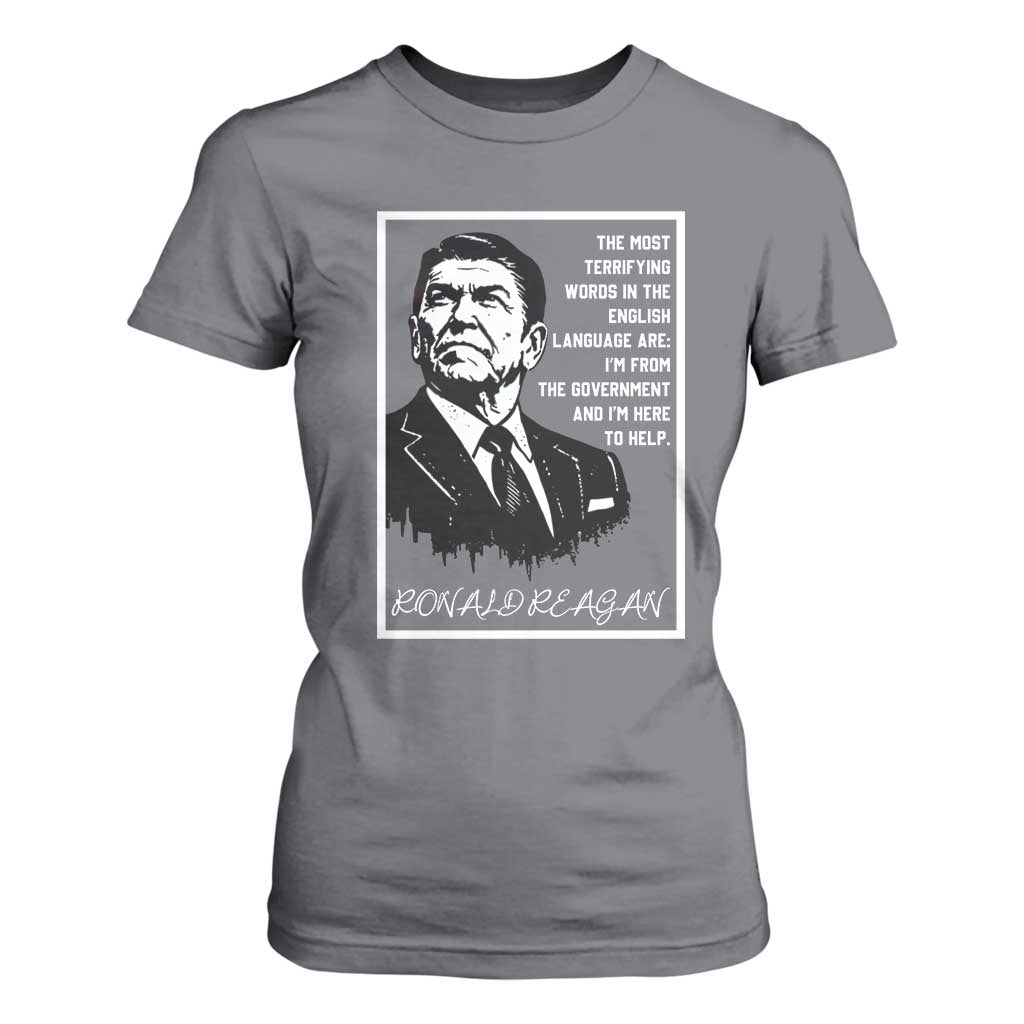 Ronald Reagan Quote T Shirt For Women American Flag US President TS14 Charcoal Print Your Wear