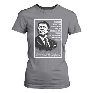 Ronald Reagan Quote T Shirt For Women American Flag US President TS14 Charcoal Print Your Wear