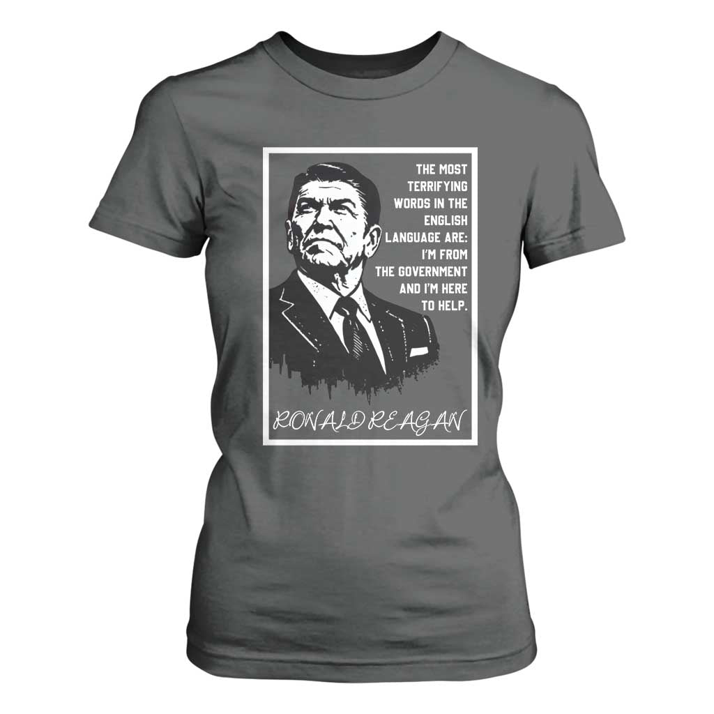 Ronald Reagan Quote T Shirt For Women American Flag US President TS14 Dark Heather Print Your Wear
