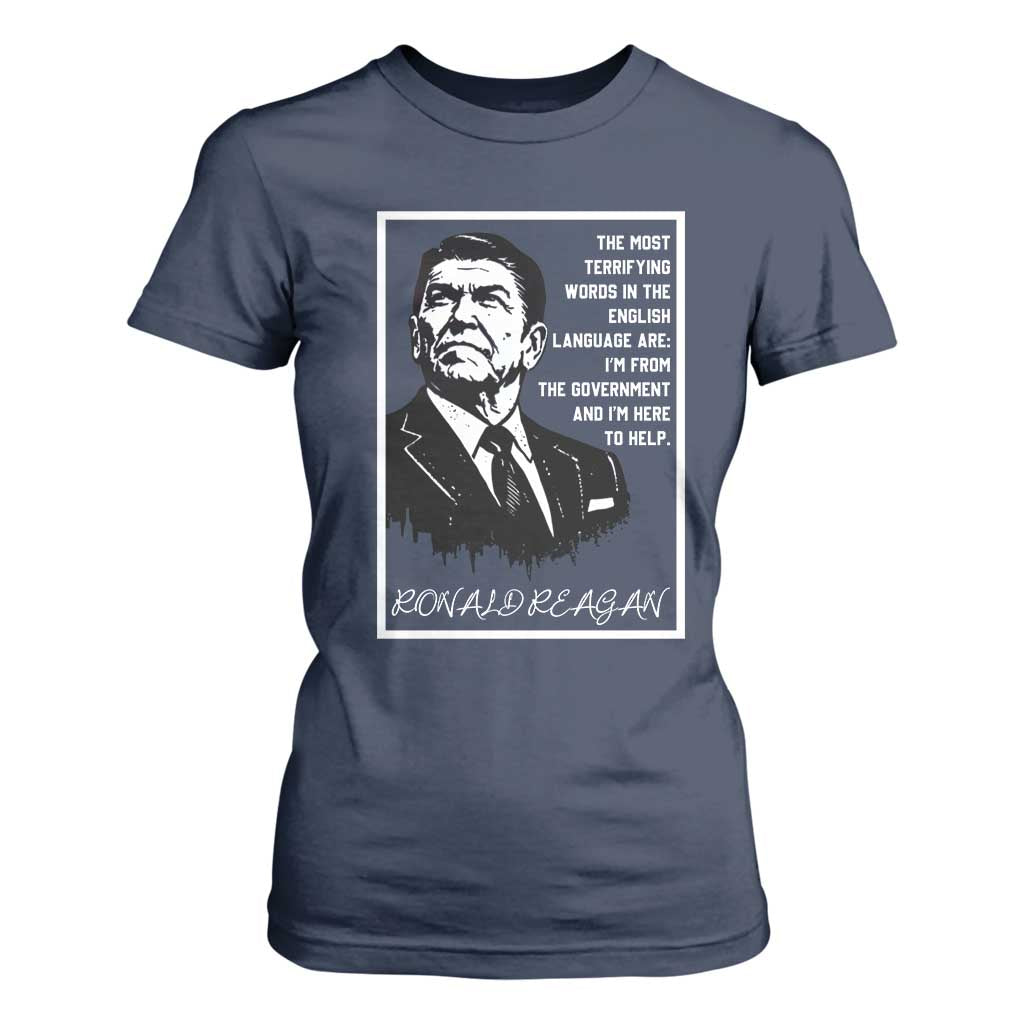 Ronald Reagan Quote T Shirt For Women American Flag US President TS14 Navy Print Your Wear